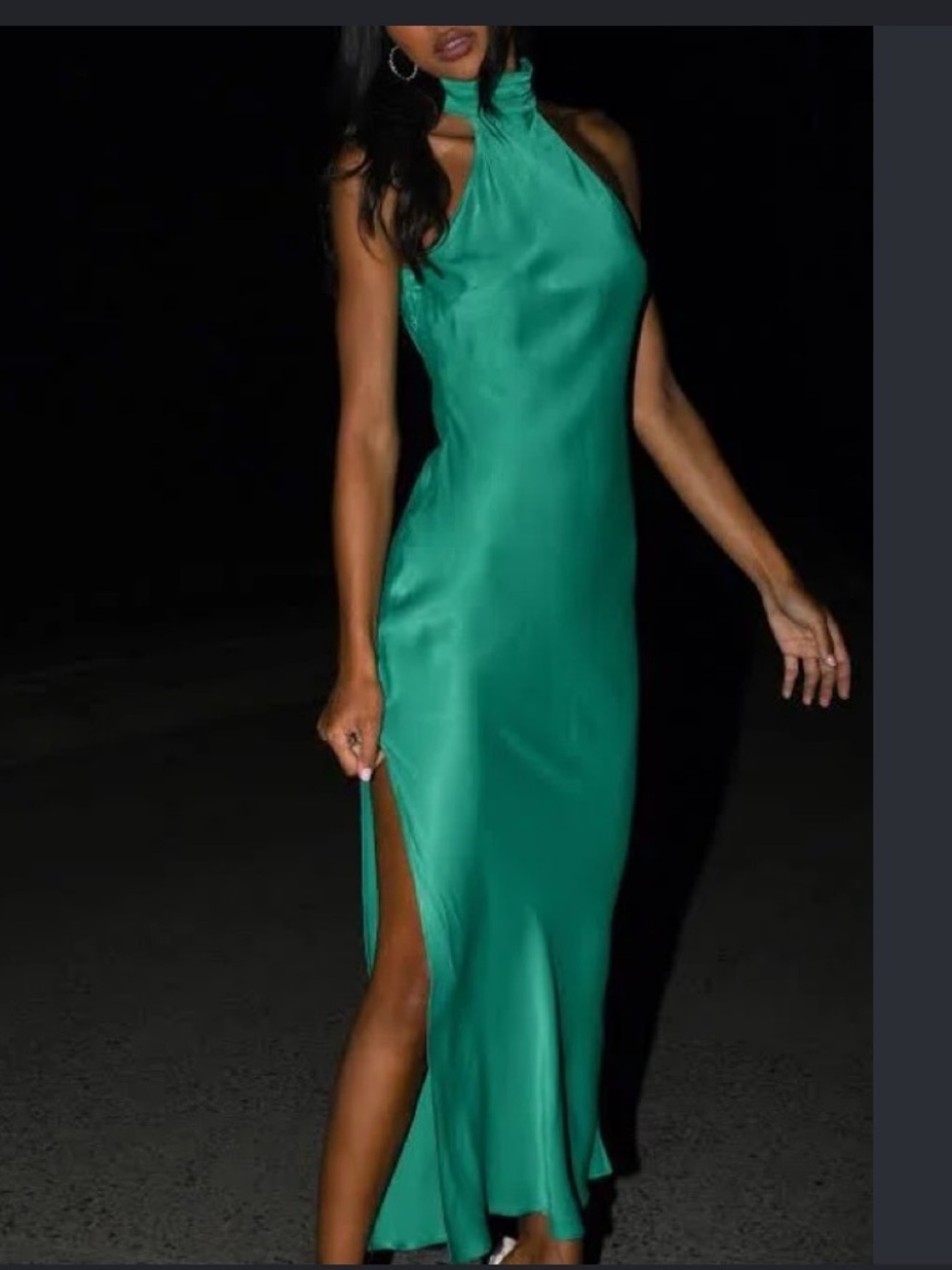 Meshki Claire Satin
Drape Back Maxi Dress
Green $120 formal party fall evening